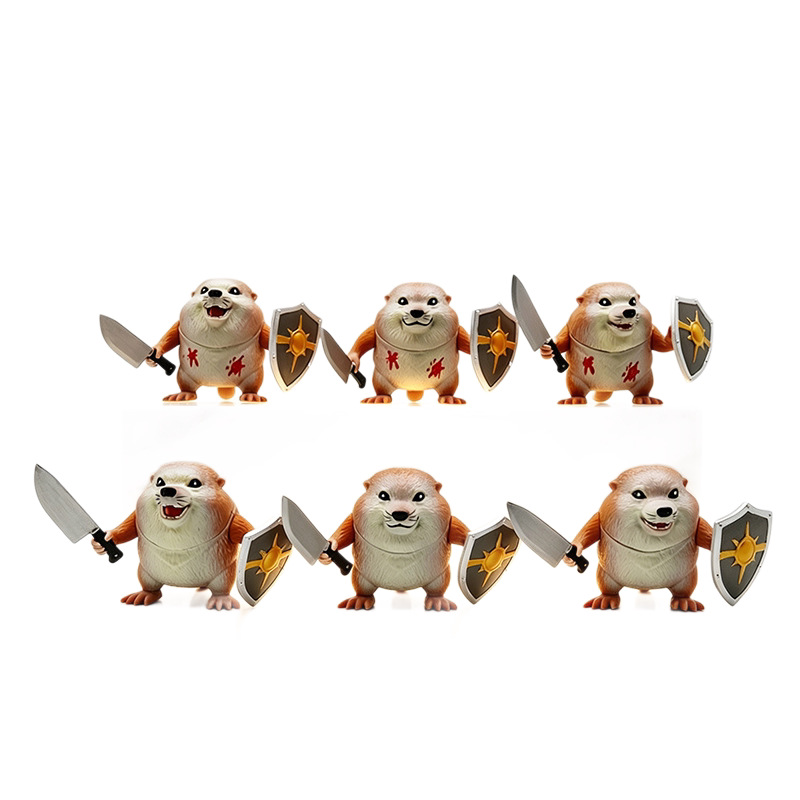 Cross-border My Knife Shield Dog figurine Q-version figurine model, Internet celebrity funny desktop decoration, trendy toy GK statue, cute Specification image