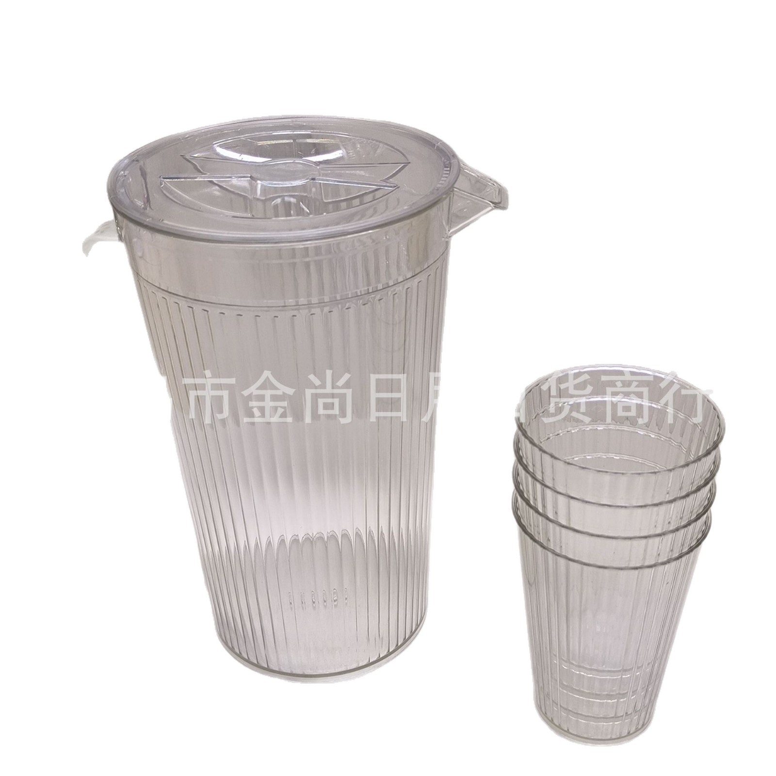 A simple, high-quality, large-capacity cold water kettle, a household high-temperature resistant food-grade plastic cold water kettle with four cups Item Picture