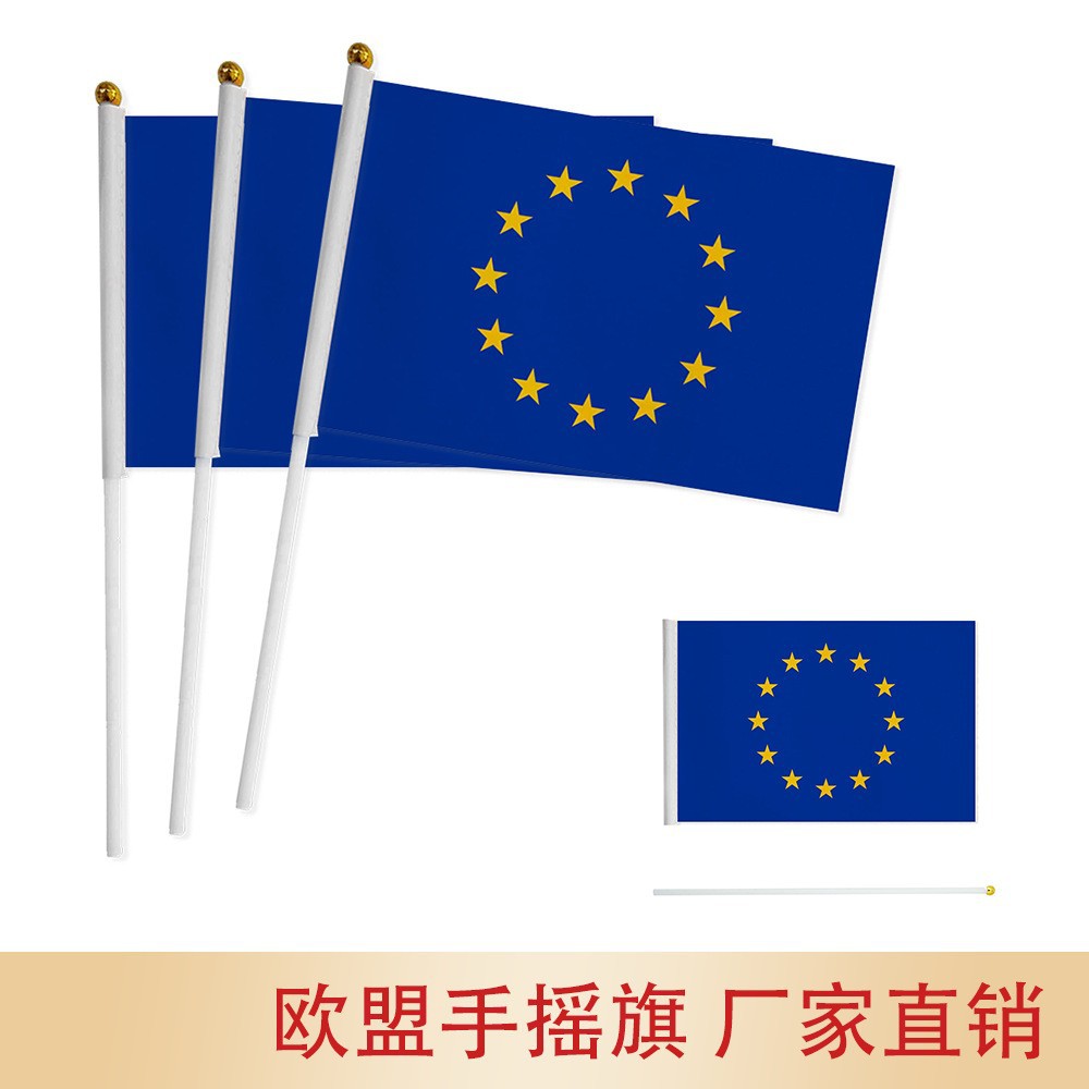 No. 8, 14*21cm, EU country flag-bearers waving flags, plastic flagpoles, Oceania flag details Picture