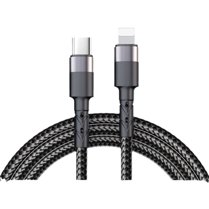 Doble cabezal typec trenzado cable de datos PD60W super carga rápida vehículo 6a cable de carga para apple ipad huawei Item Picture