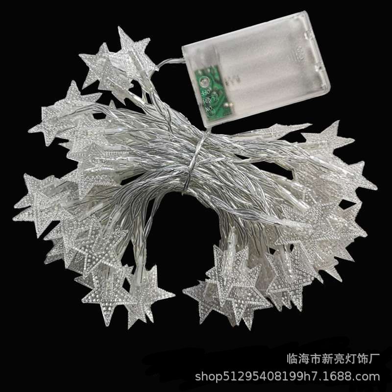 LED light strings, five-pointed star color lights, battery boxes, small light strings, Christmas room decoration, star light strings, bulk wholesale