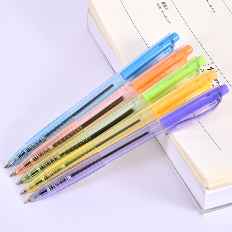 Tianfeng Factory directly supplies 576T color through-rod Ballpoint pens and simple jumping plastic pens details Picture