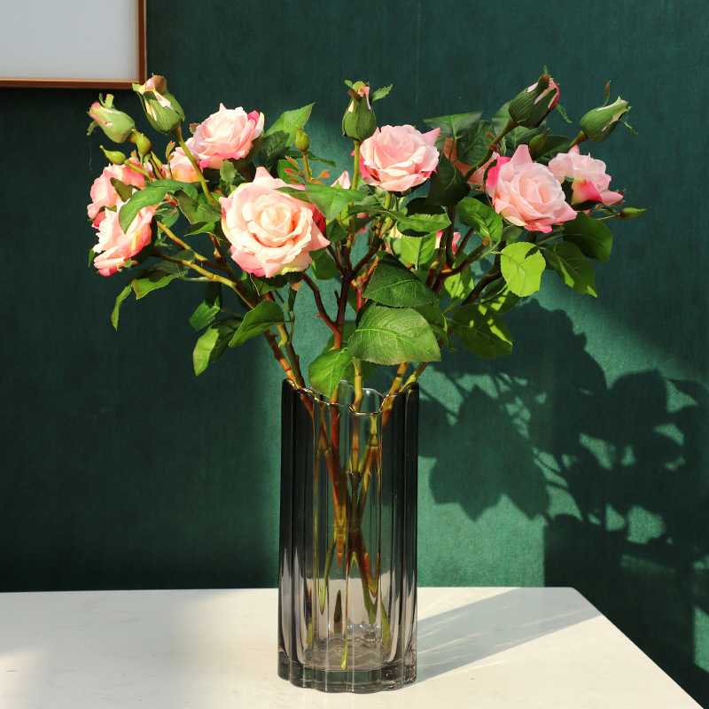 手感保湿仿真玫瑰花酒店家居客厅装饰假花Artificialflower大红产品图