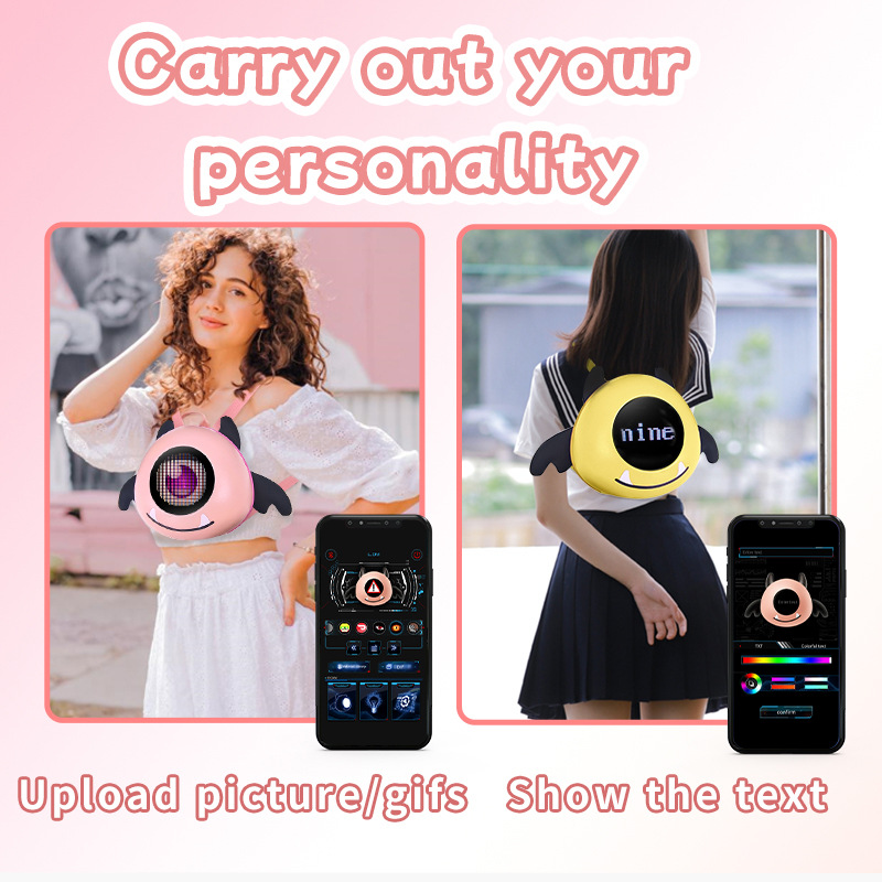 The Little Devil Children's backpack is interactive and cool. It's a gift for early childhood, primary school, early education, learning and training institutions, shining eyes details Picture