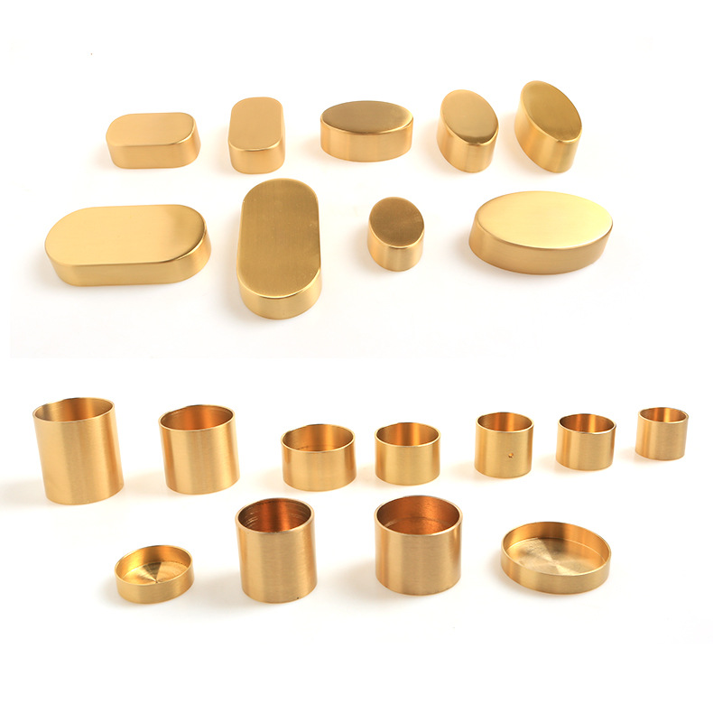 铜脚套家具纯铜新中式红木家具脚垫椅子沙发櫈护黄箍五金配件装饰白底实物图