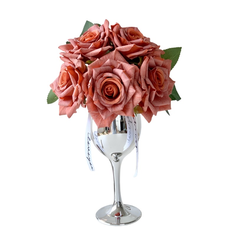 仿真花DIY发饰配件/仿真花/5朵塑膠花/假花/假花批发白底实物图