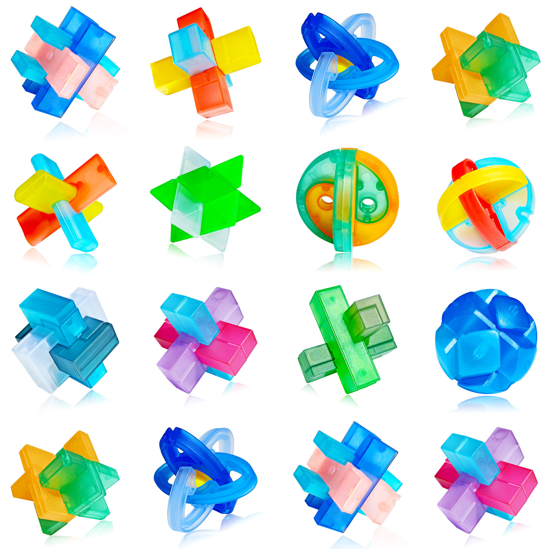 鲁班锁魔斗/智力铁环/蒙氏/玩具/班组白底实物图