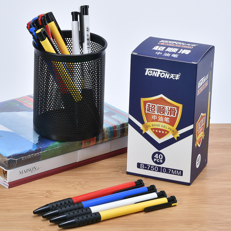 Tianfeng medium oil Pen for writing 750 office 0.7mm medium oil pen, 40 pieces per box, smooth writing Specification drawing