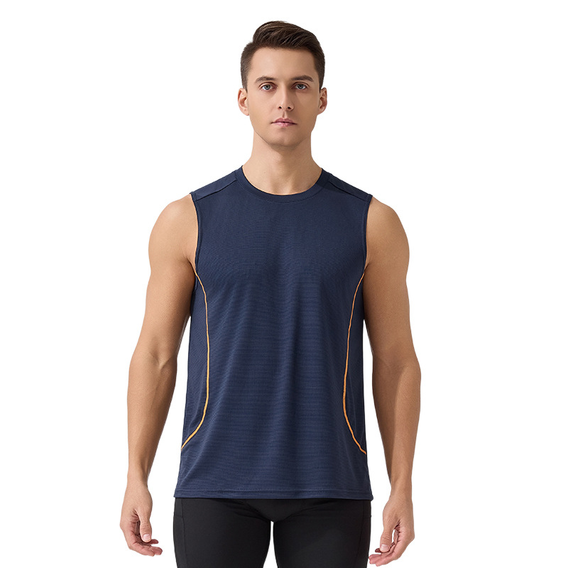 Cross-border sports vest, summer European and American thin quick-drying vest, men's running and fitness sleeveless T-shirt, breathable top full figure
