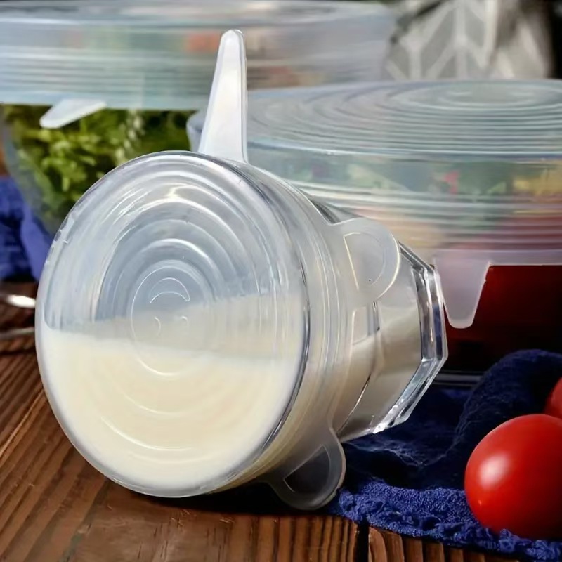 Silicone food preservation cover six-piece set, food-grade silicone cover, universal food preservation cover, round universal sealing bowl cover Specification image