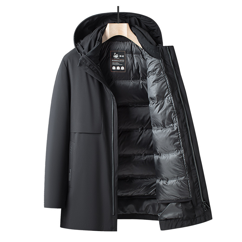 Detachable inner liner goose down jacket for men, winter warmth, hooded, business and casual three-in-one down jacket for men Y2207 Item Picture