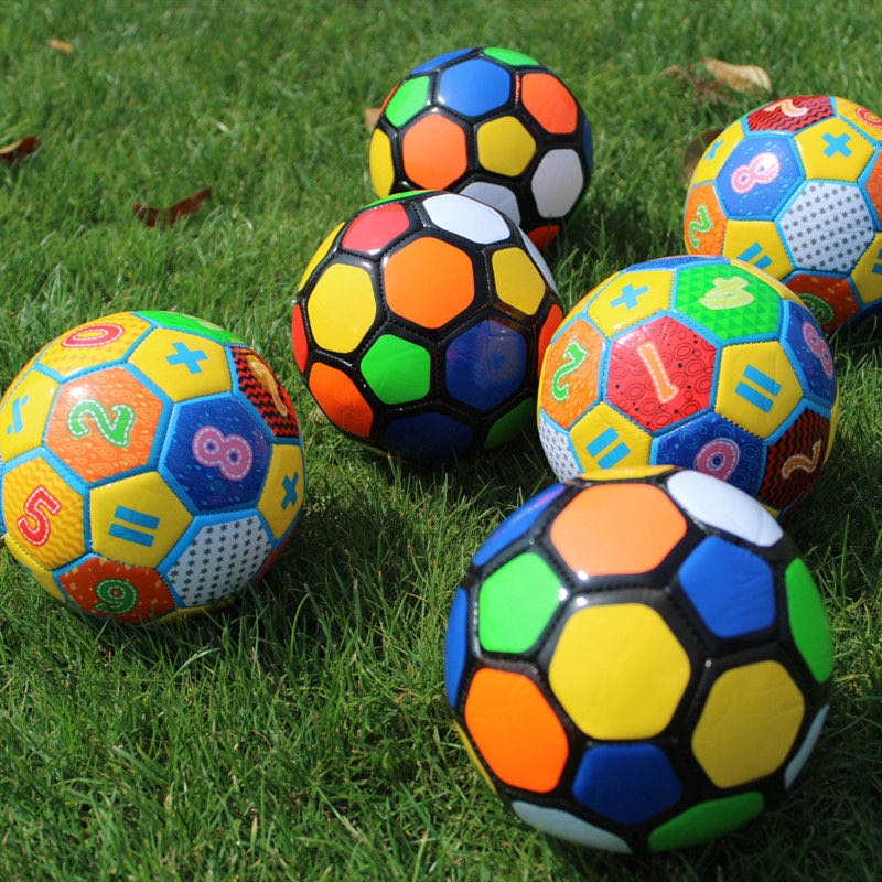 儿童2号3号PVC PU小球益智数字七彩幼儿园宝宝学习彩色充气玩具环