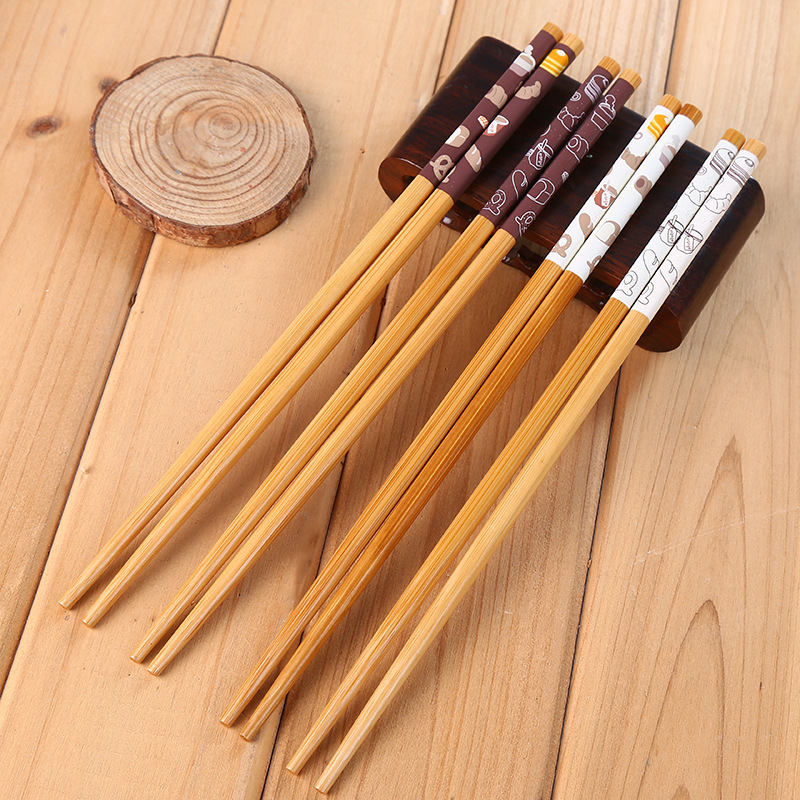 Customized Nan bamboo Japanese-style tableware, wooden chopsticks, restaurant household bamboo and wooden chopsticks set, gift box details Picture