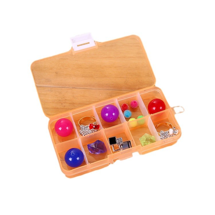 Color 10-compartment PP plastic jewelry storage box and multi-compartment parts storage box Item Picture