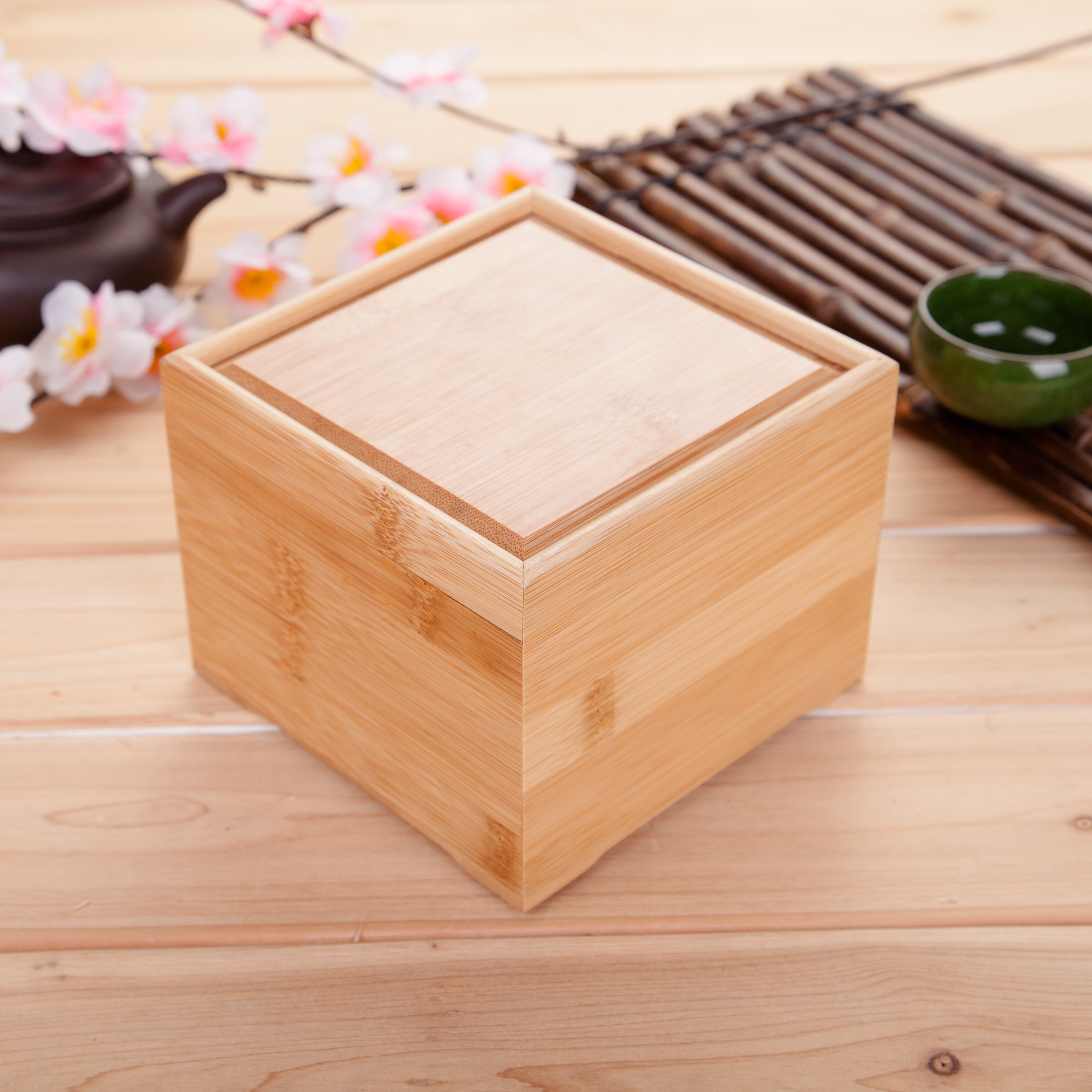 Storage box, tea box, bamboo storage box, bamboo tea box Specification image