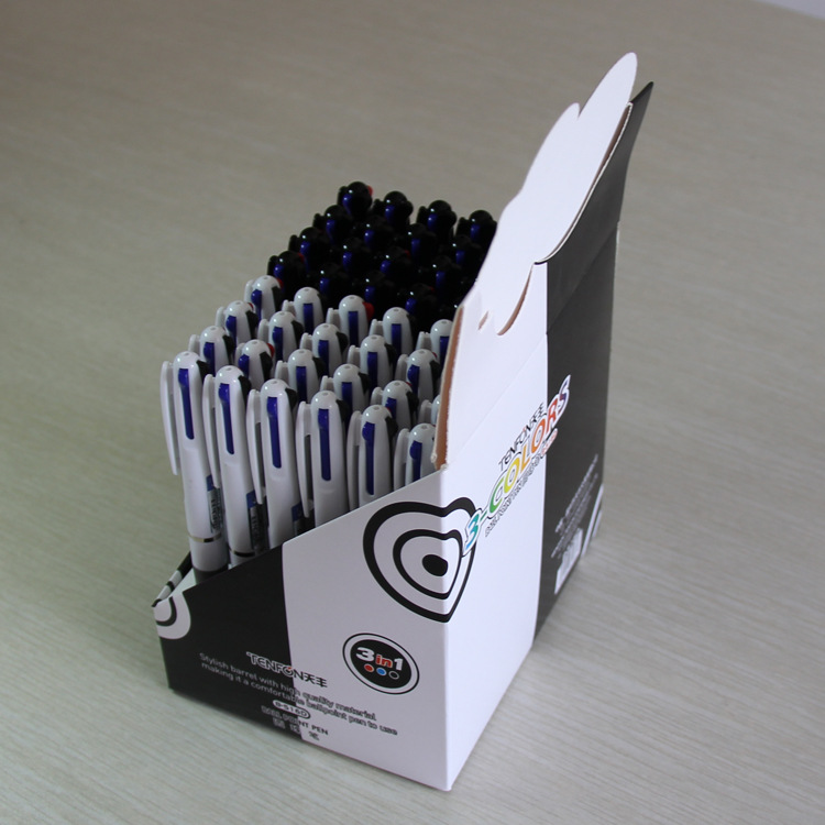 Tianfeng Black and White Rod B-516D three-color Ballpoint Pen 0.7 Multi-color Ballpoint pen Factory direct sales 48 pieces per box details Picture