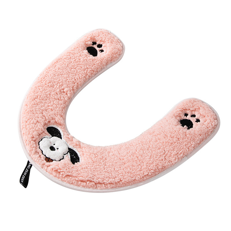 创意小狗马桶垫冬季保暖居家可爱马桶坐垫带提手防污马桶垫冬季                               白底实物图