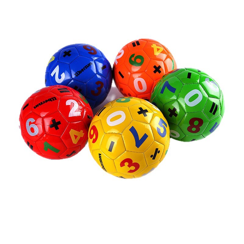 足球2号PVC机缝加厚发泡数字英文字母笑脸中小幼儿园踢球厂家批发白底实物图