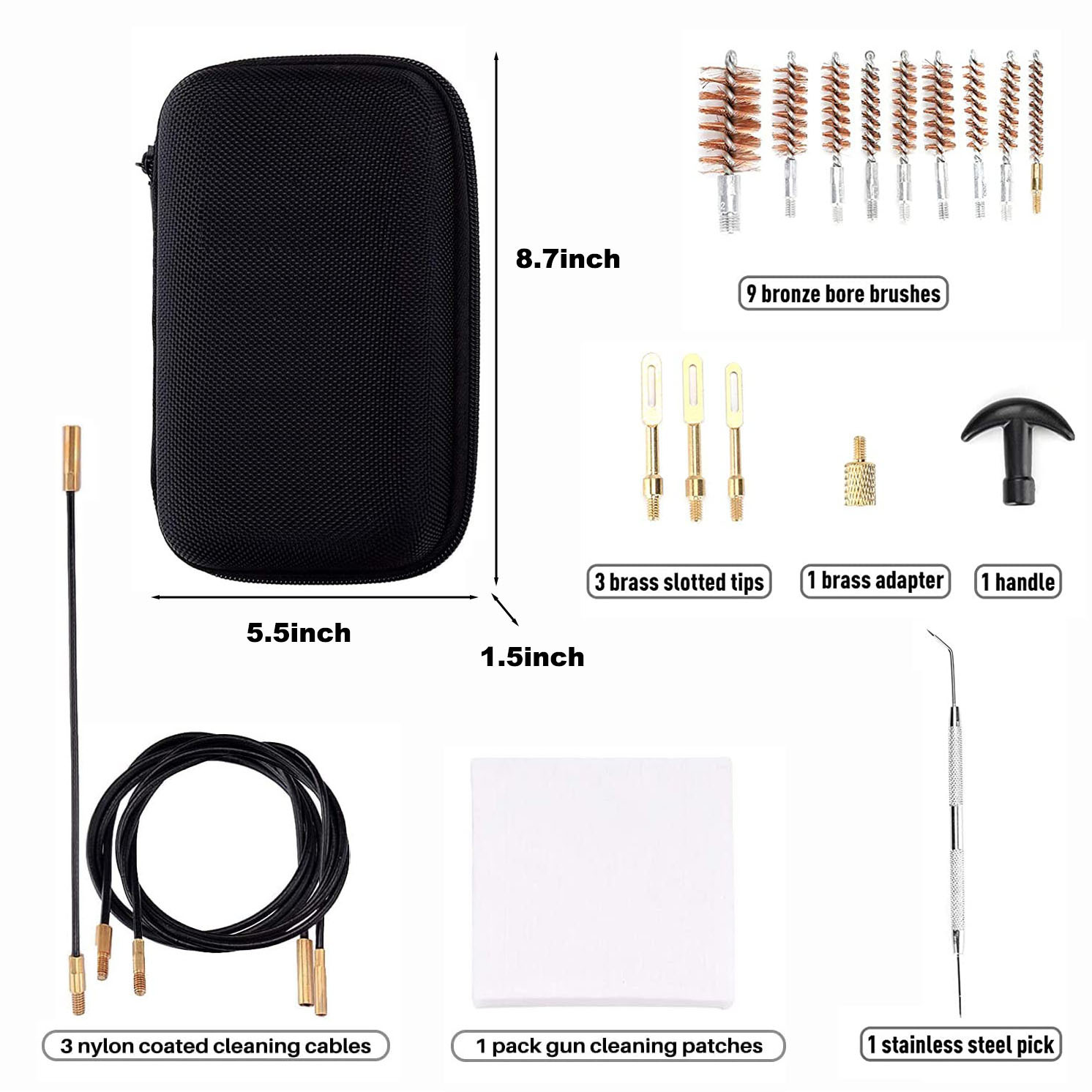 Jujian Amazon's best-selling gun brush pipe unblocking and cleaning phosphor bronze brush set, steel wire rope gun barrel brush cleaning set details Picture