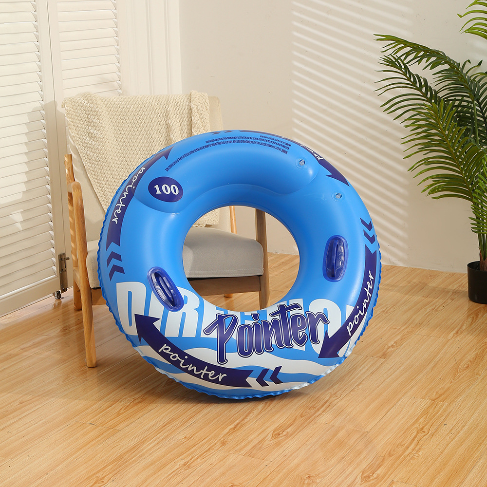 New dual-airbag thickened handlebar swimming ring, adult enlarged and thickened armpit life buoy float, PVC inflatable swimming ring Specification image