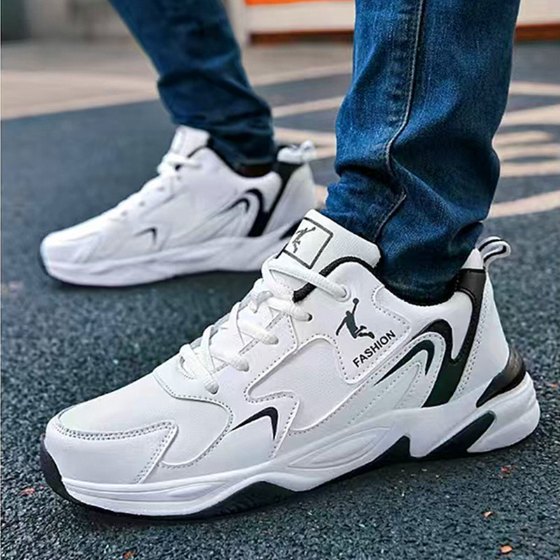 Jordan men's Winter 2025 new style fleece leather sports shoes, men's trendy shoes, anti-odor casual shoes, soft-soled running shoes details Picture