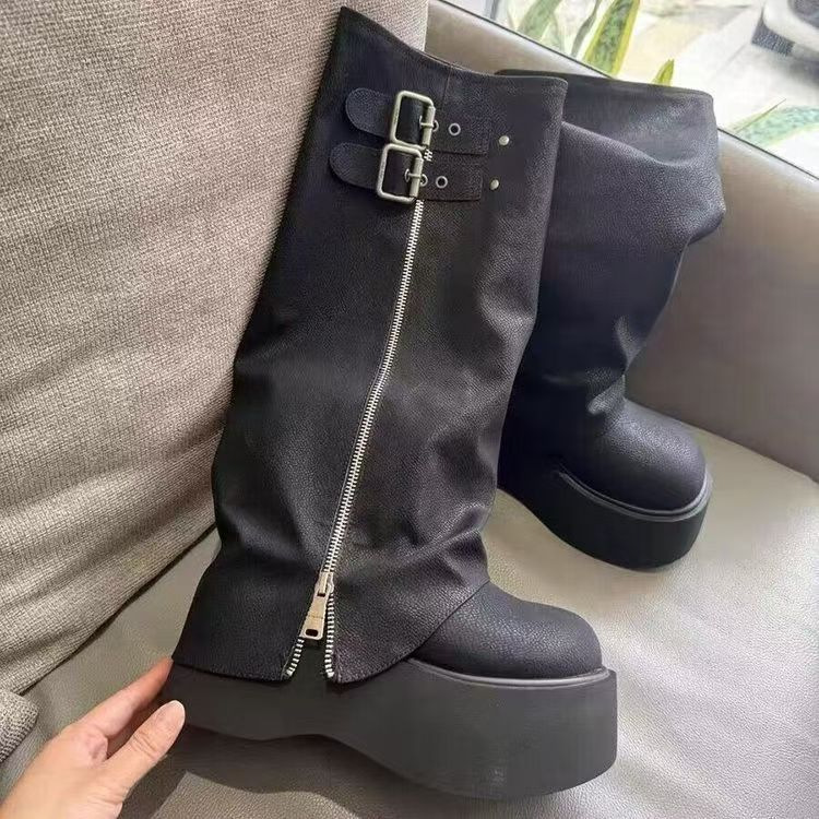 Thick-soled trouser boots, Western Knight boots, 2025 new style bestsellers, long boots, women's autumn and winter knee-length skinny high boots Application Scenario