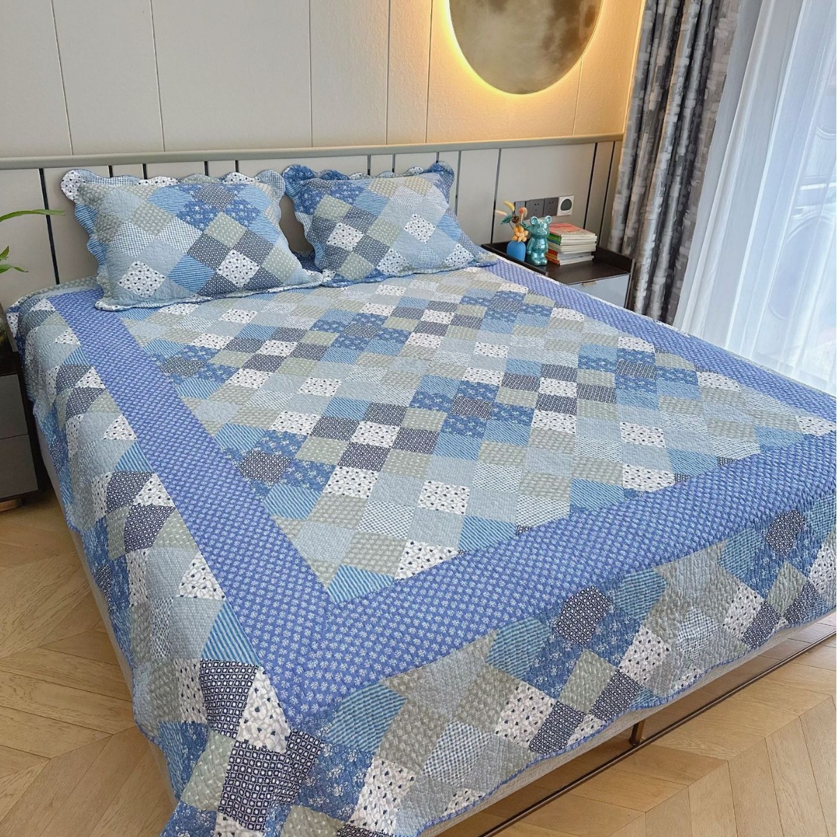 All-cotton quilted quilts for export, printed bed covers, thickened bedding, three-piece set, wholesale of bed covers, home textiles, best-selling pure cotton Application Scenario