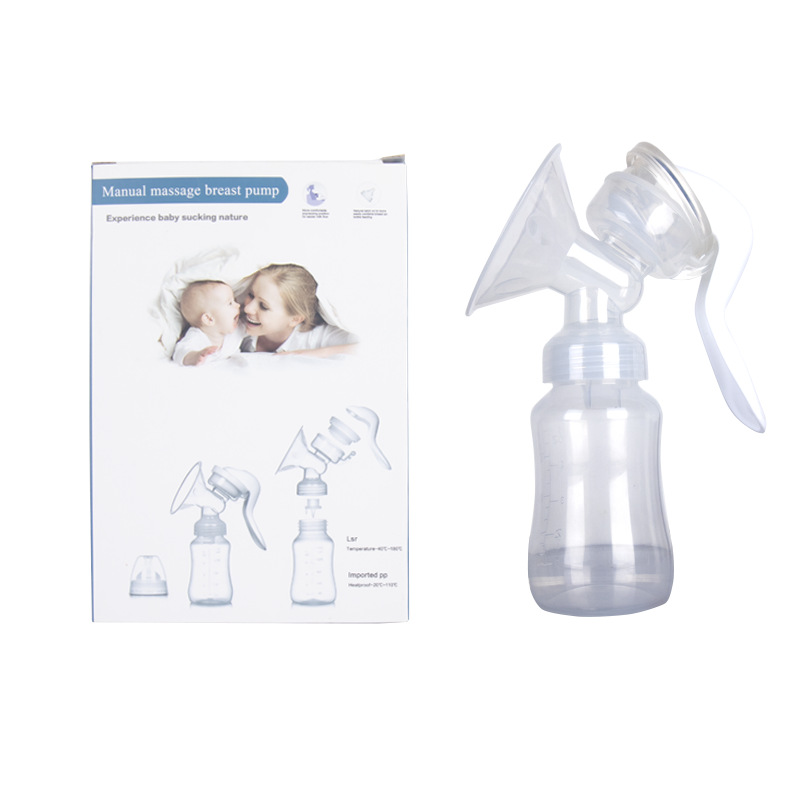 苹果熊手动吸奶器母婴用品配件挤奶器孕产妇用品催乳集奶器批发白底实物图