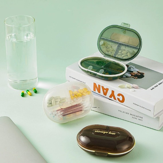 Simple and portable seven-compartment medicine box, packaging box, business trip pills, jewelry storage sealed box, medicine storage plastic box
