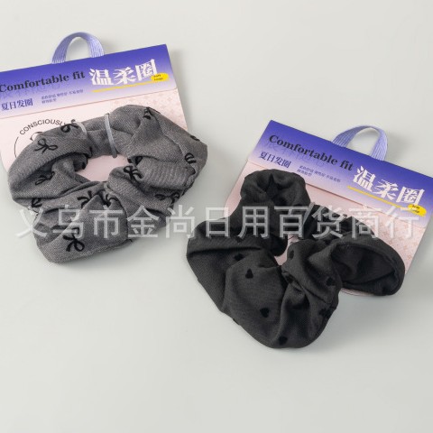 可爱精致小发圈蝴蝶结波点大肠发圈女甜美可爱丸子头扎发绳气质