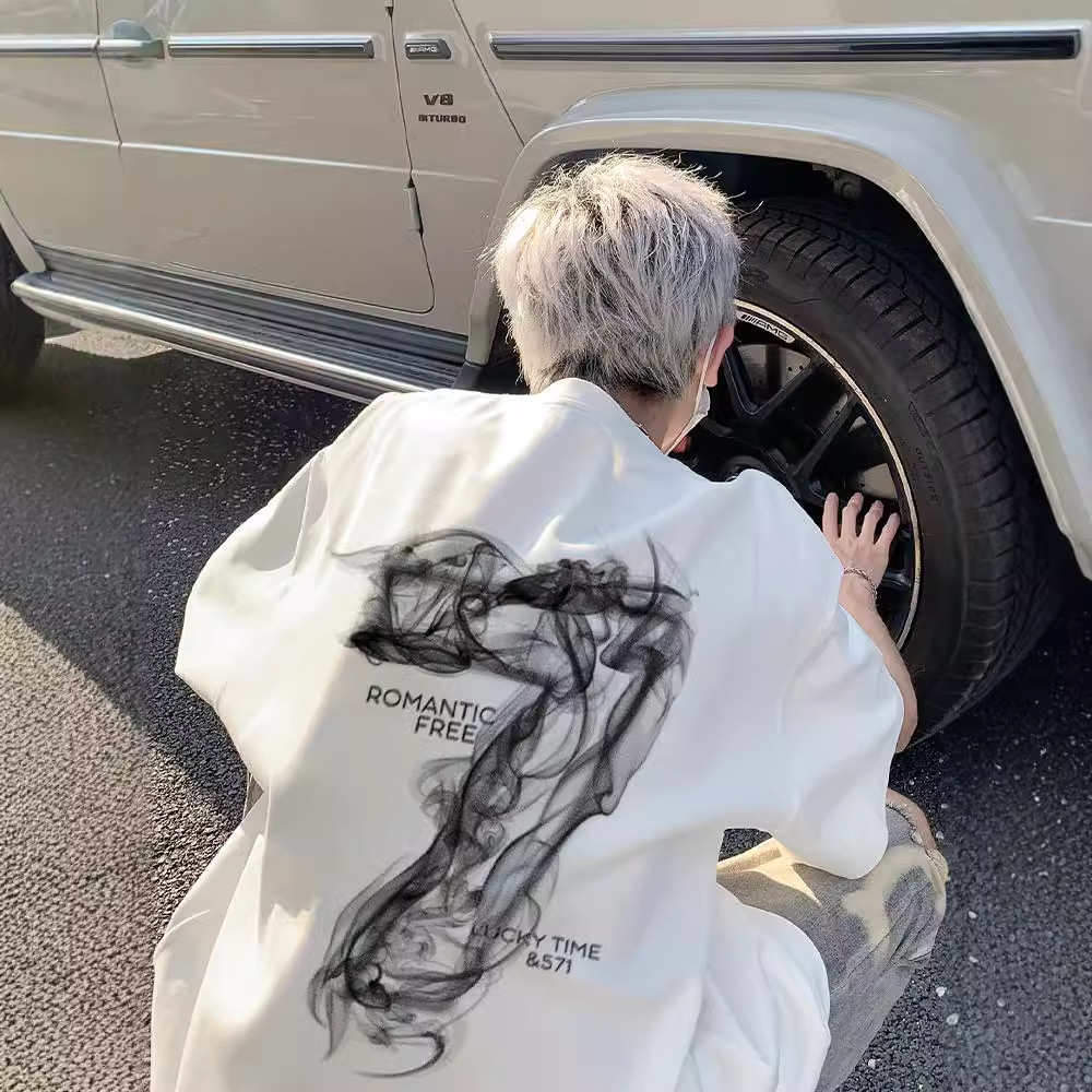 美式潮牌重磅纯棉短袖t恤男士夏季潮流半袖上衣宽松大码男装体恤