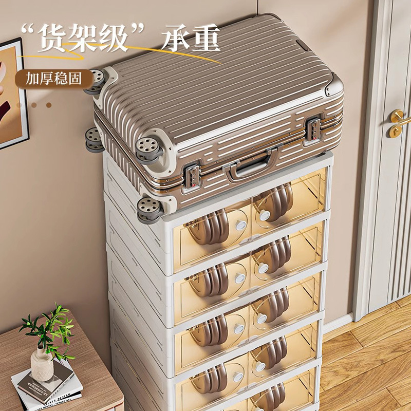 صندوق من علب الأحذية في خزانة الأحذية المطوية في باب المنزل Specification image