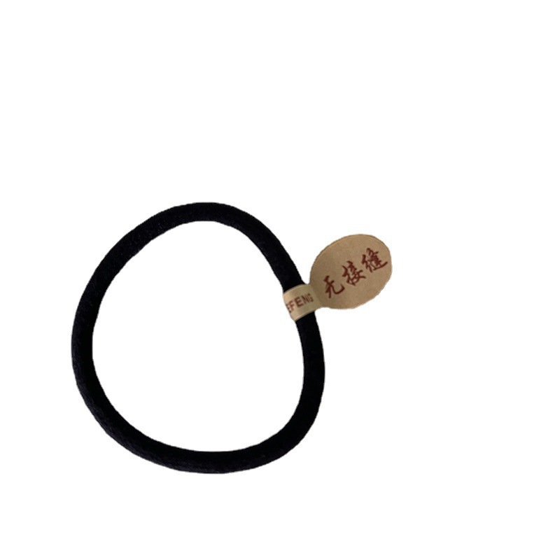 Hair tie, seamless rubber band, simple hair tie, girls' high school elastic hair tie, black leather cover hair tie Item Picture