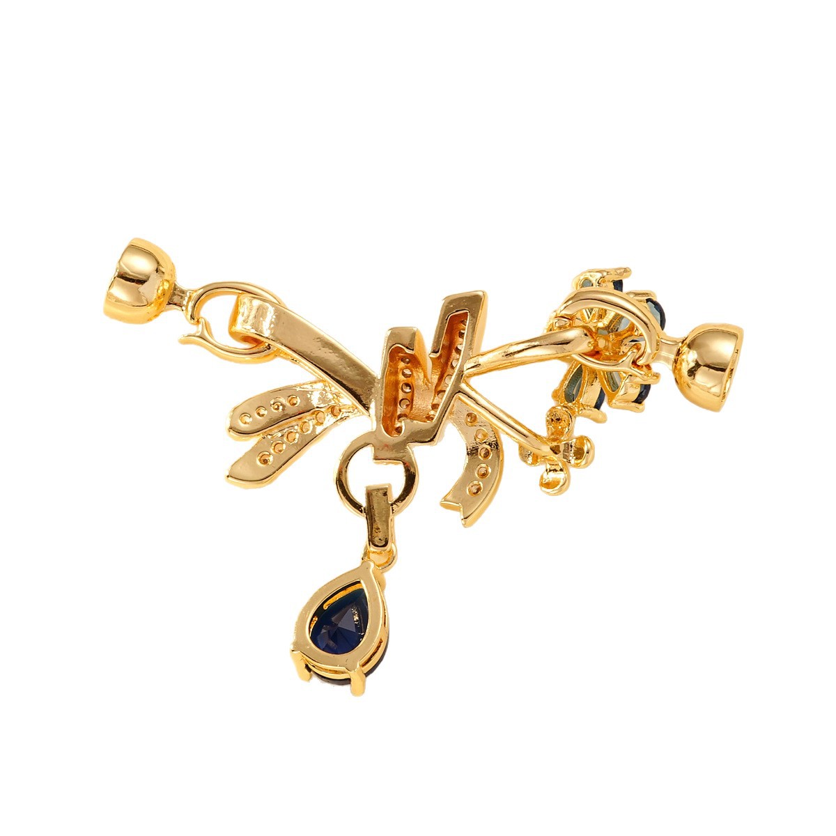 مطلية بالنحاس بذهب أصلي، مغطاة بقوس الزركونيوم، متصلة بسوارات فاخرة رفيعة المستوى Item Picture