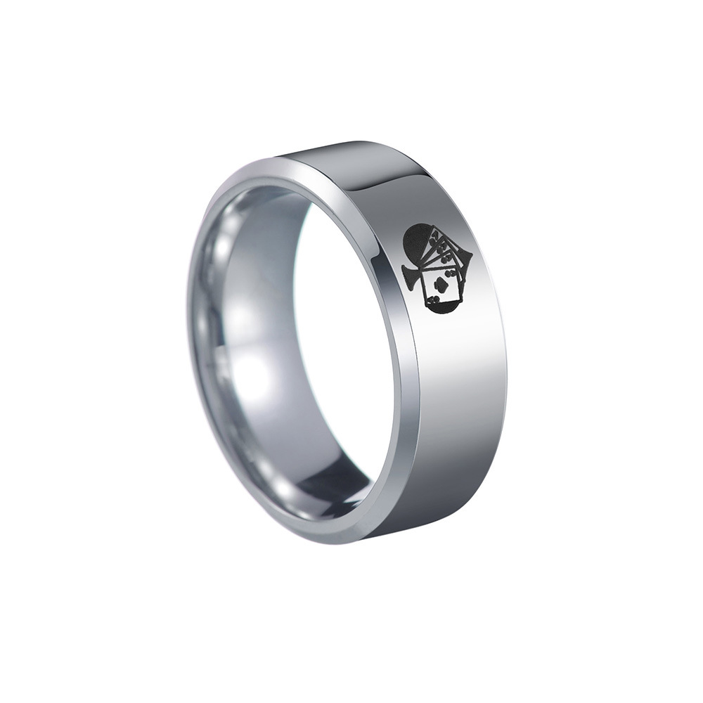 The new 8mm beveled black heart A men's titanium steel ring from the Amazon of Europe and America has been electroplated and does not fade Application Scenario