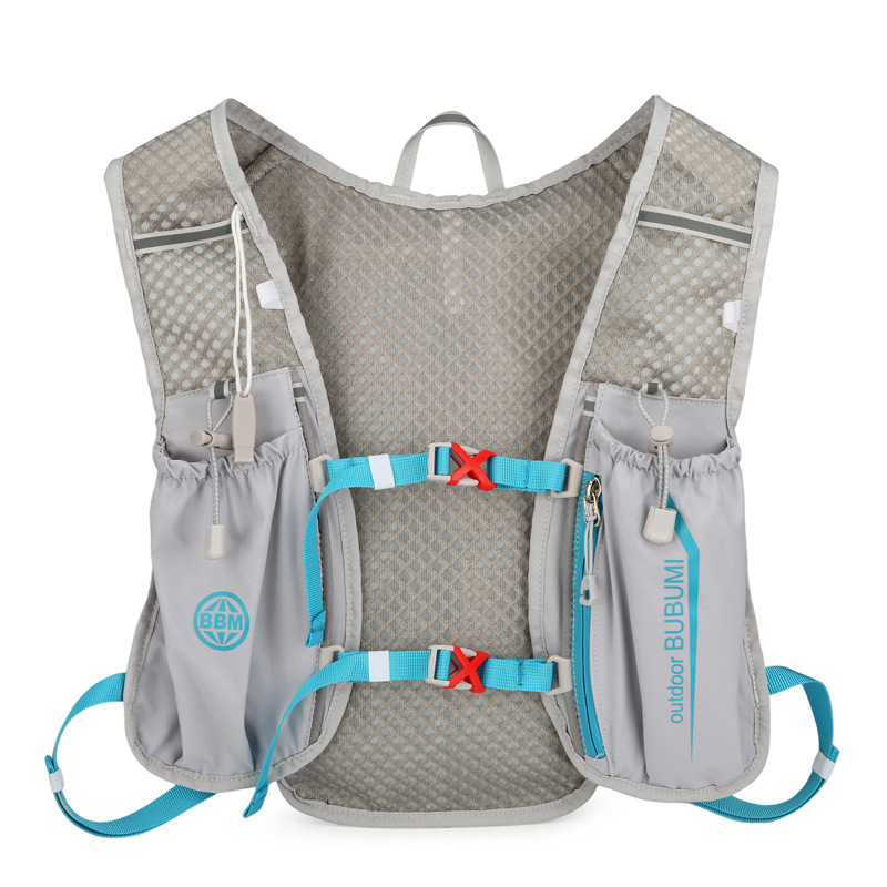 新款多功能尼龙跑步背包 安全反光运动背包水袋背包 骑行包细节图