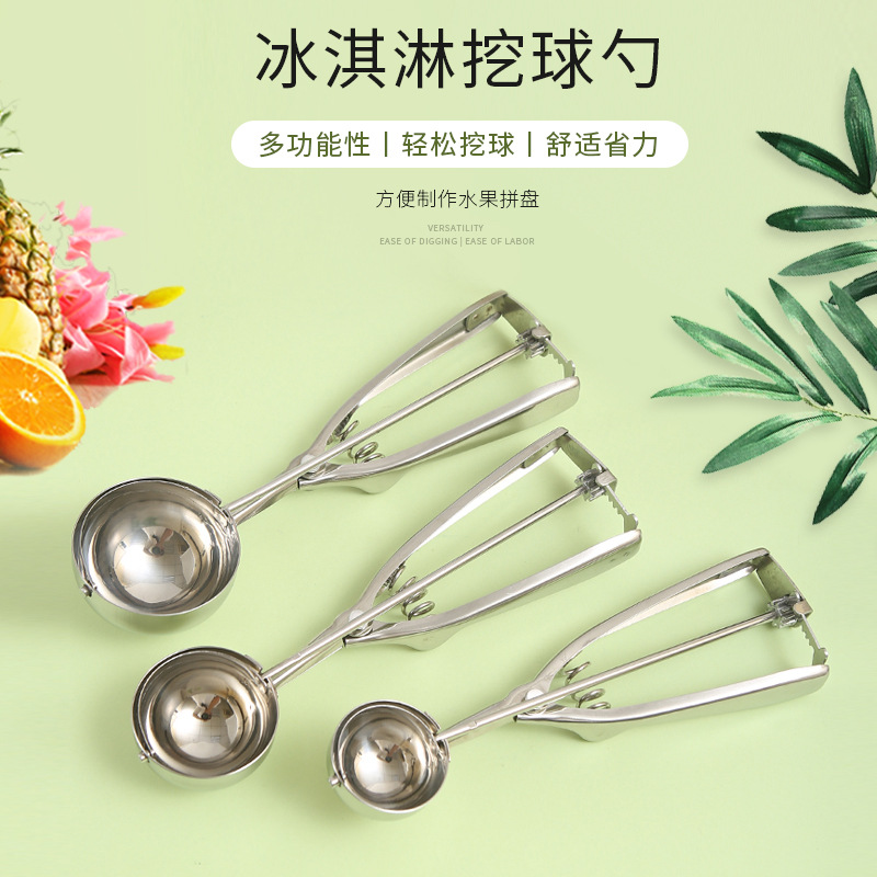 Wholesale stainless steel ice cream spoons, ice cream spoons, Popsicle spoons, ice cream scoop spoons and scoop tools in stock
