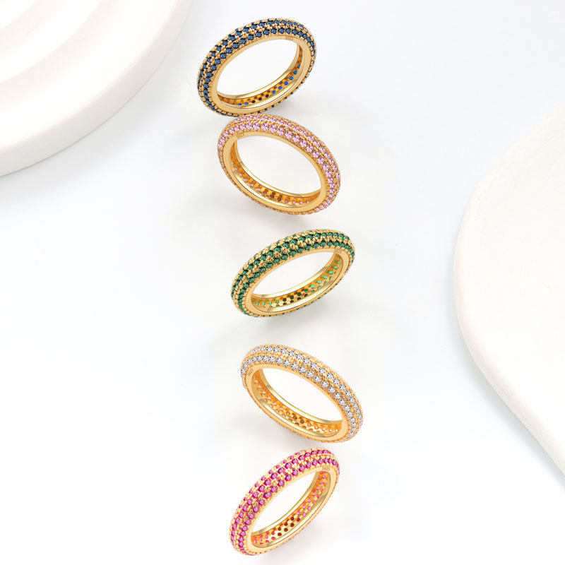 925 Silver fine closed zircon ring, silver ring, Korean version ring, no color fading Specification image