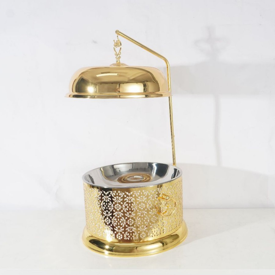 跨境不锈钢金色吊挂餐炉酒店自助餐炉布菲炉hanging chafing dish