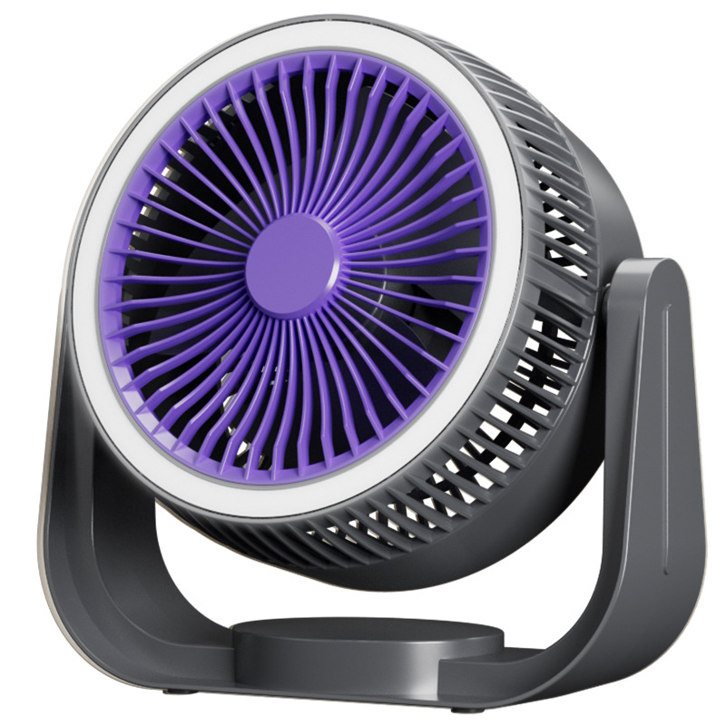 Wall-mounted desktop mini fan, USB charging clip, 360° rotating outdoor camping mini circulating fan Item Picture