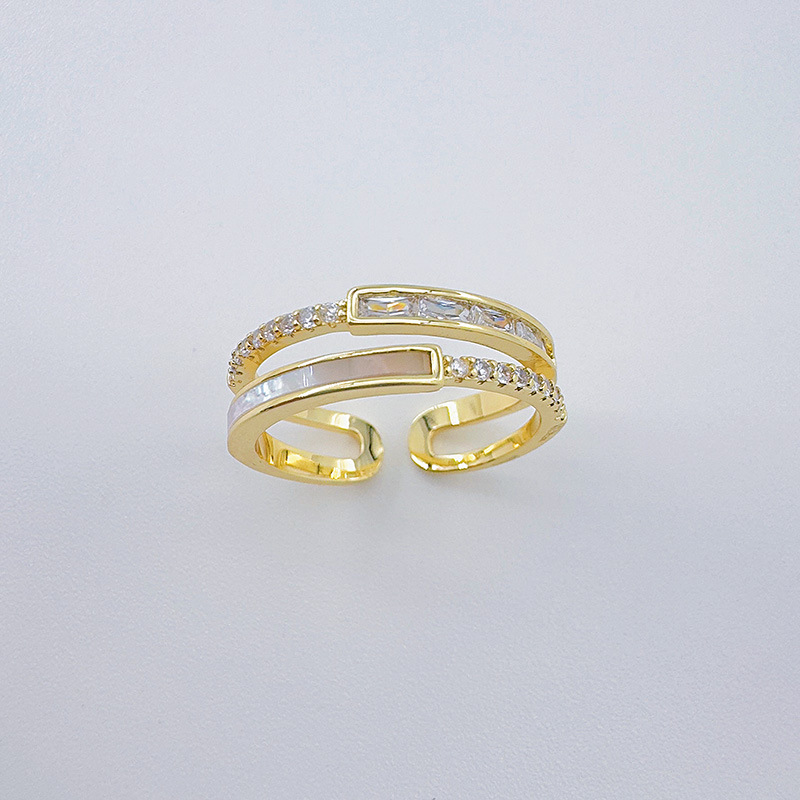 The high-end and light luxury open-top ring of Bai Ling Jewelry is exquisitely super sparkling with micro-inlaid zircon and features an inS-style Japanese, Korean and Japanese ring style for women Specification image