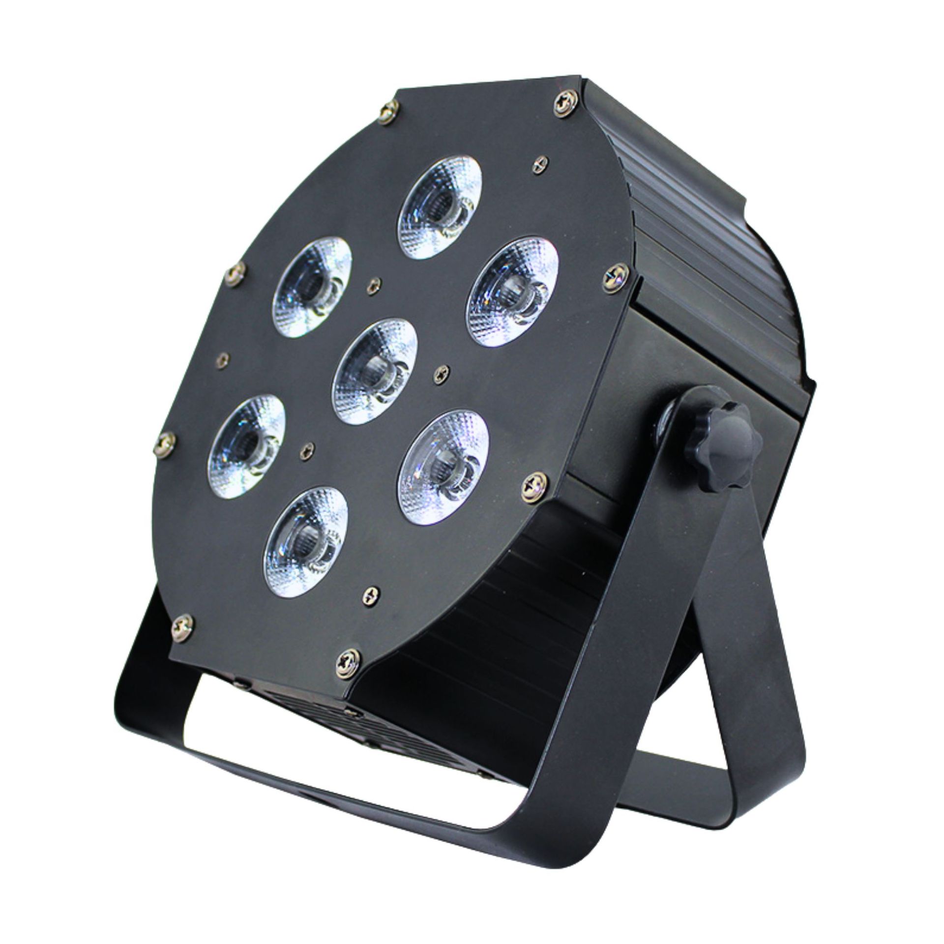 Cross-border exclusive 7 9W full-color dyed LED par lamps, non-waterproof cross-border three-in-one lamps, durable metal structure, indoor cultural tourism performance atmosphere rendering par lamps, dyed lamps Item Picture