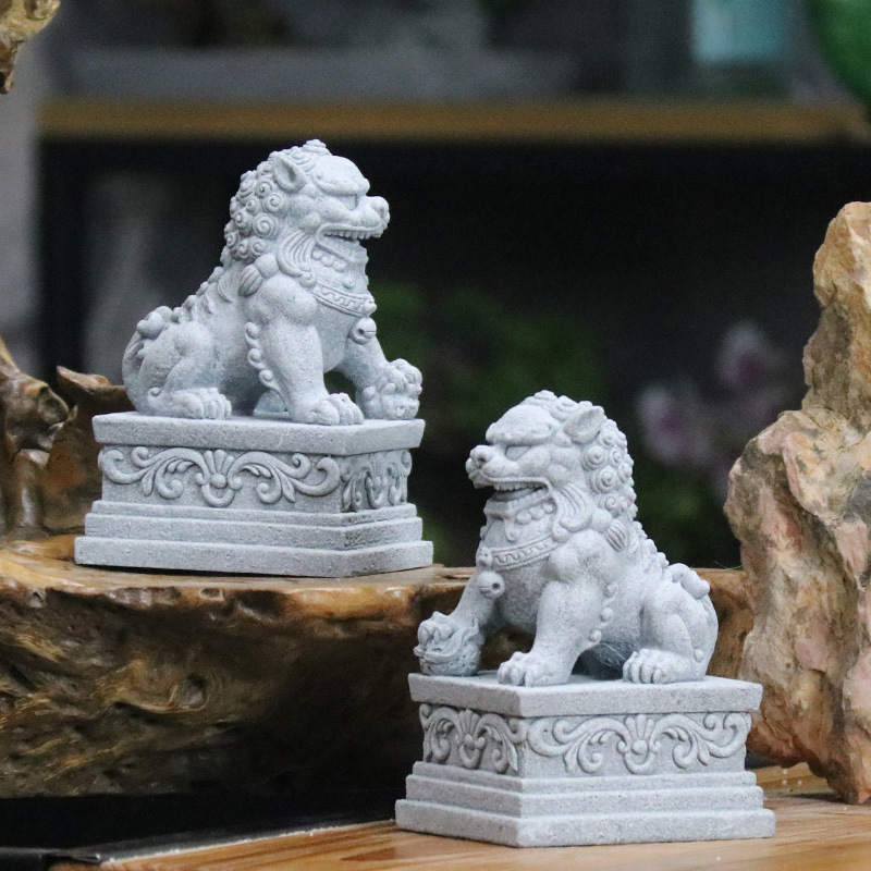 仿青石瑞兽摆件园艺鱼缸微景观造景大象小摆设中式貔貅乌龟小装饰