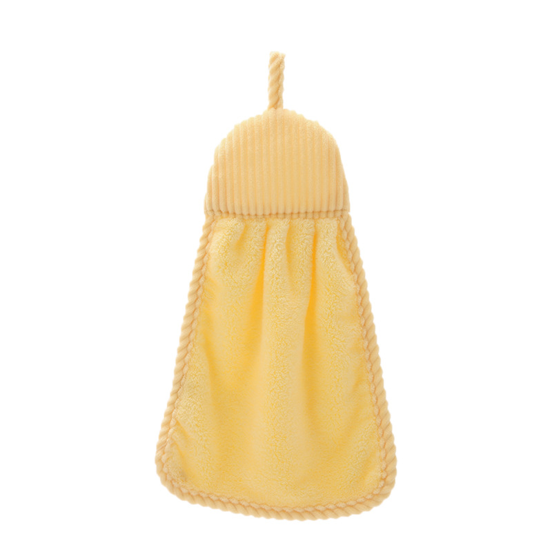 珊瑚绒擦手巾可挂式柔软加厚吸水厨房卫生间跨境家用儿童擦手巾白底实物图