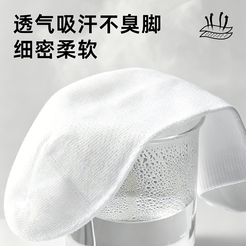 Disposable socks for both men and women, five pairs of disposable socks, hotel and business trip portable, no-wash, sweat-absorbing, daily disposable travel socks details Picture