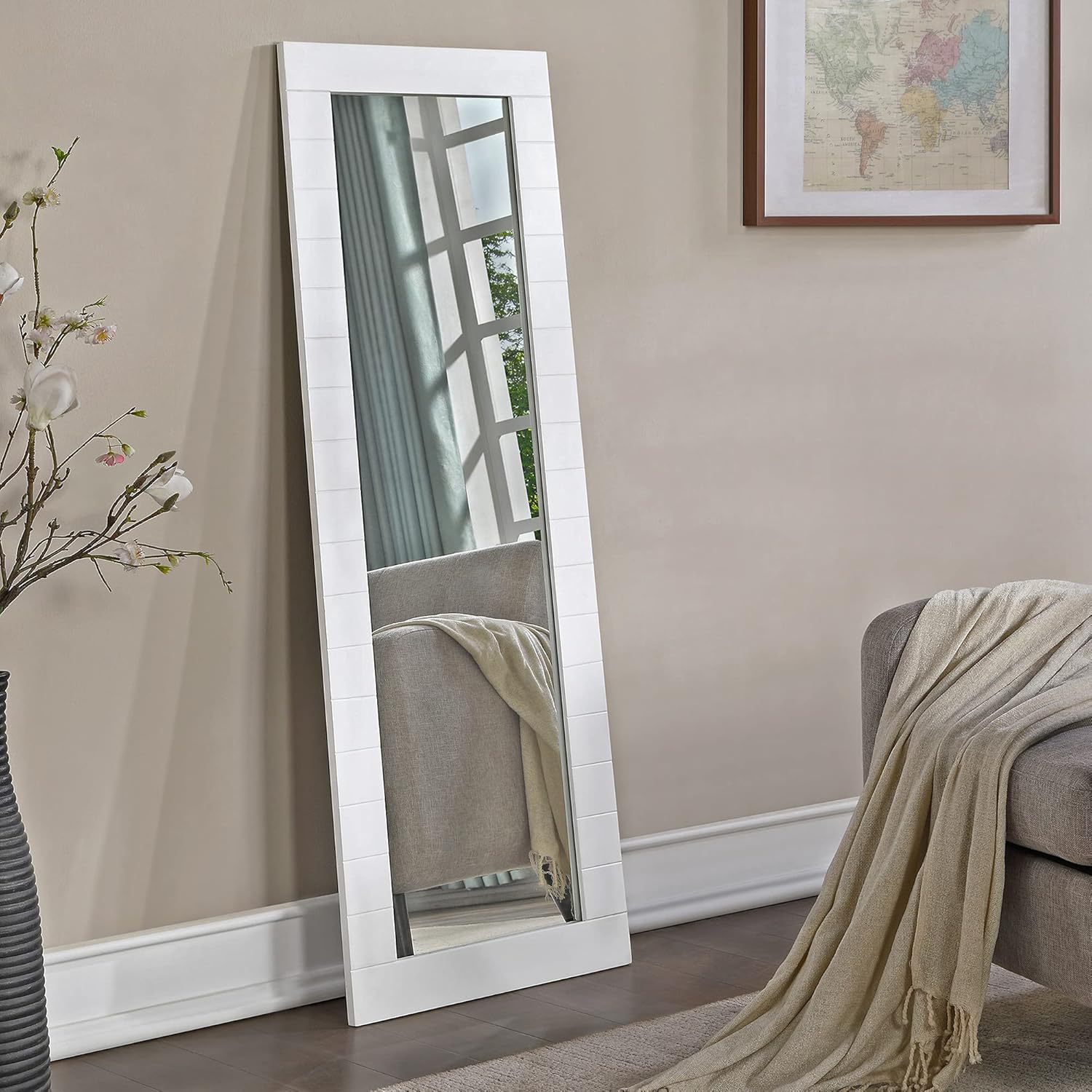 实木全身镜子欧式落地镜简约卧室家用穿衣镜服装店学生宿舍试衣镜