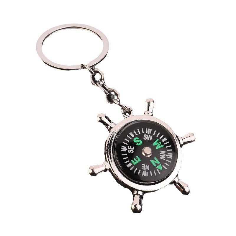 Factory direct sales of creative rudder, compass, keychain pendants, car keychains, and small business event gifts Item Picture