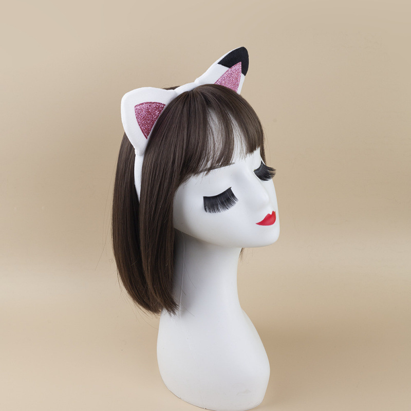 卡通可爱猫咪动物发箍新款儿童卡通小猫耳朵头饰舞会派对装扮发卡细节图