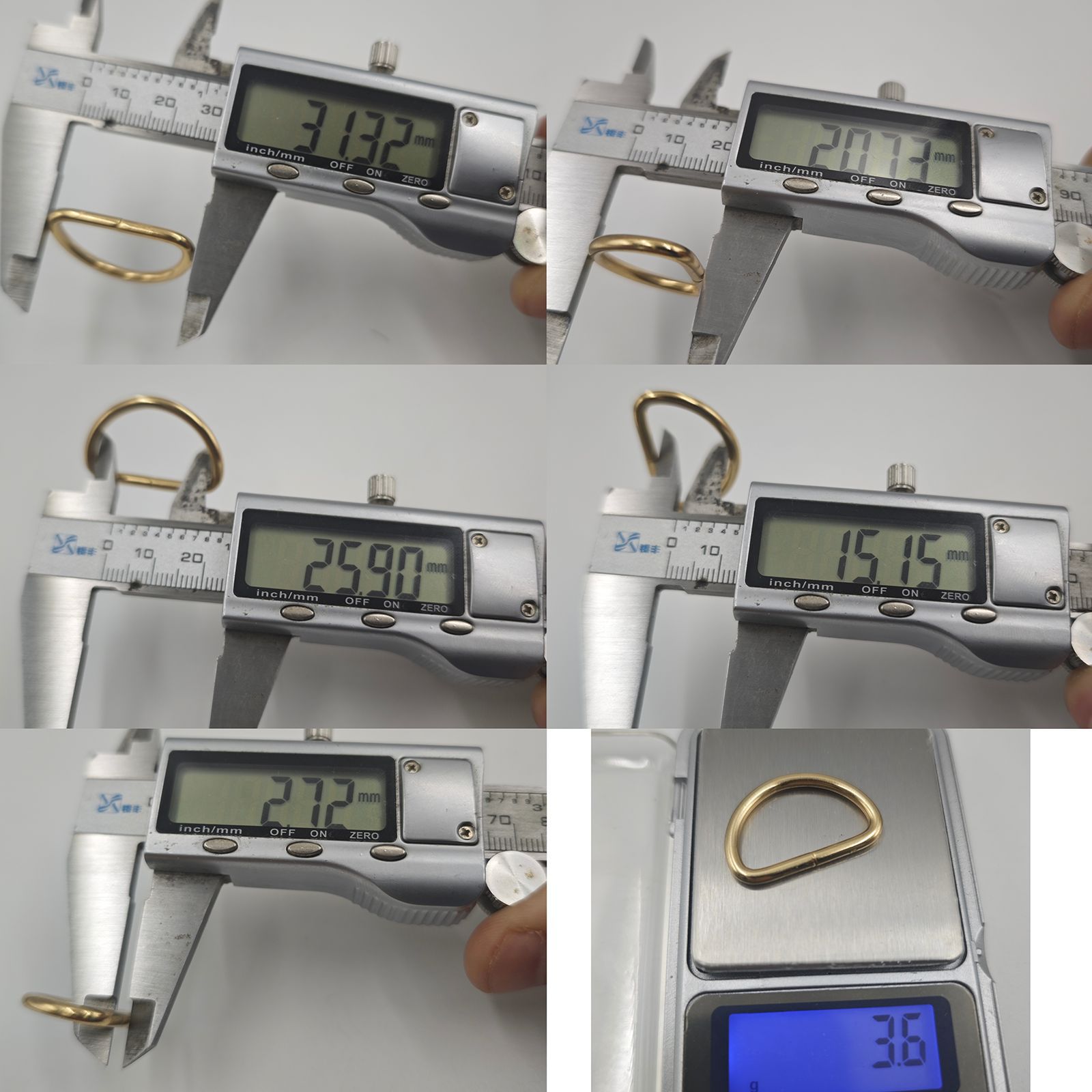 1-inch D-shaped buckle bag diy accessories, five-metal buckle bag strap buckle, semi-circular connection backpack buckle accessories, D-shaped buckle Specification drawing