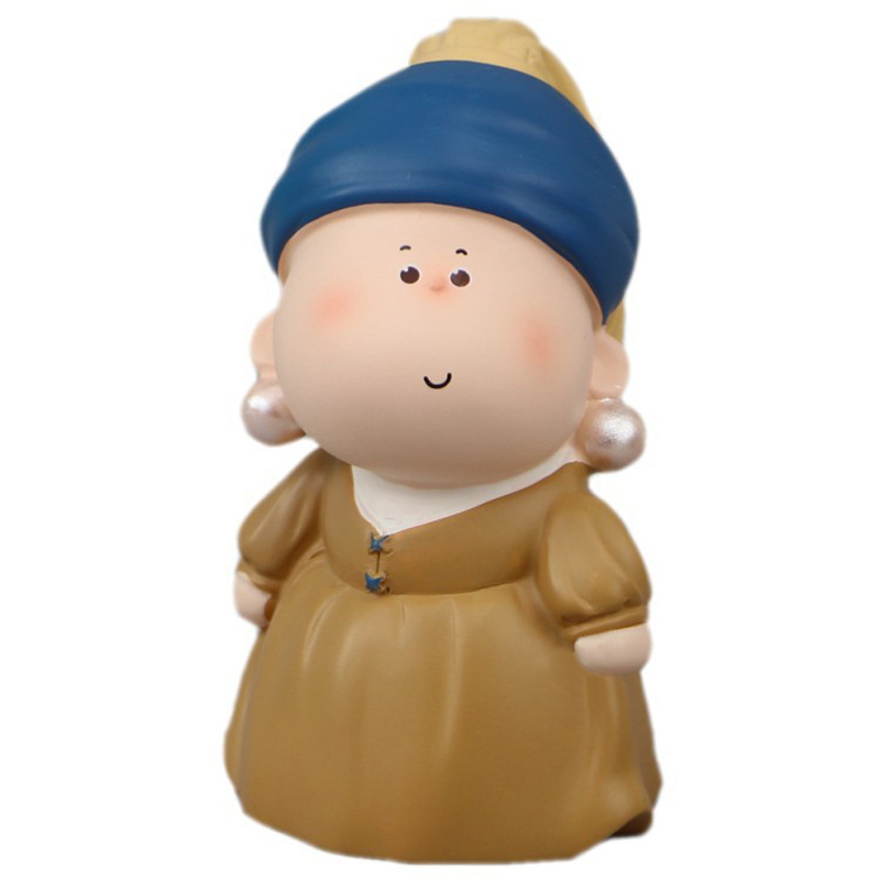 宝贝故事月半艺术家盲盒手办公仔桌面车载树脂摆件工艺品创意礼物白底实物图